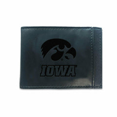 Front Pocket Wallet w/ RFID Blocking, University of Iowa, Black - Collegiate Home