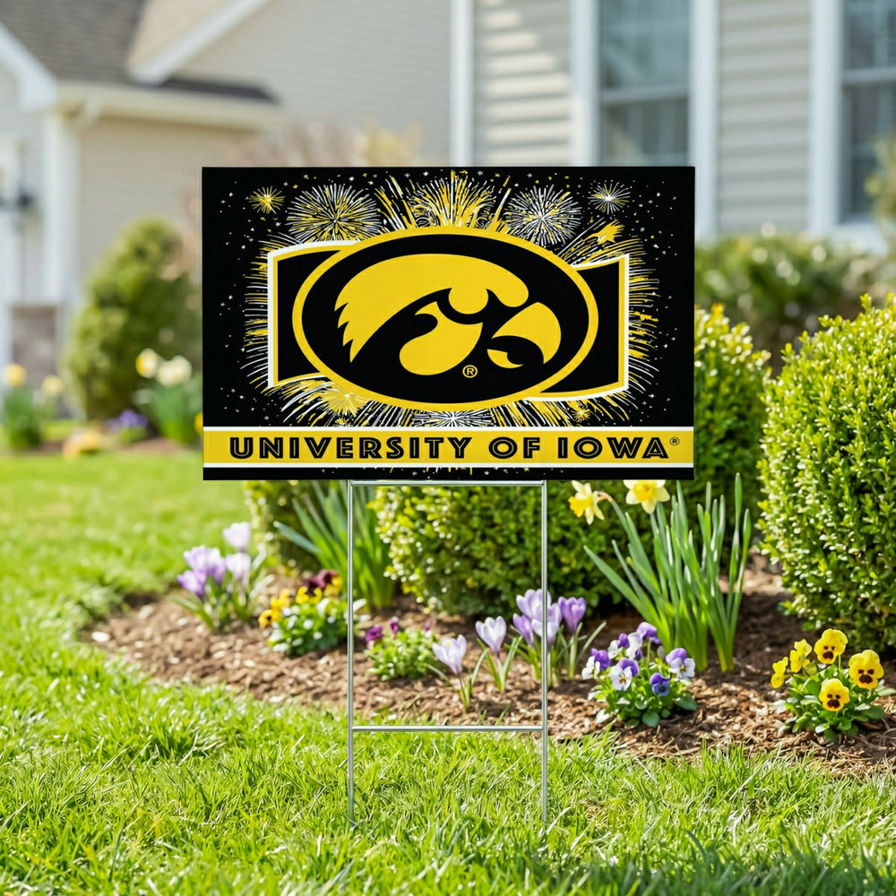 University of Iowa Yard Sign, Patriotic - Collegiate Home