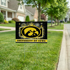 University of Iowa Yard Sign, Patriotic - Collegiate Home
