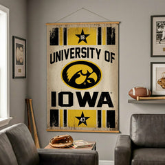 University of Iowa, Canvas Wall Tapestry, Large, 54x36 - Collegiate Home