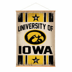 University of Iowa, Canvas Wall Tapestry, Large, 54x36 - Collegiate Home