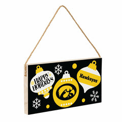 University of Iowa Holiday Wood Wall Sign, 6x11 - Collegiate Home