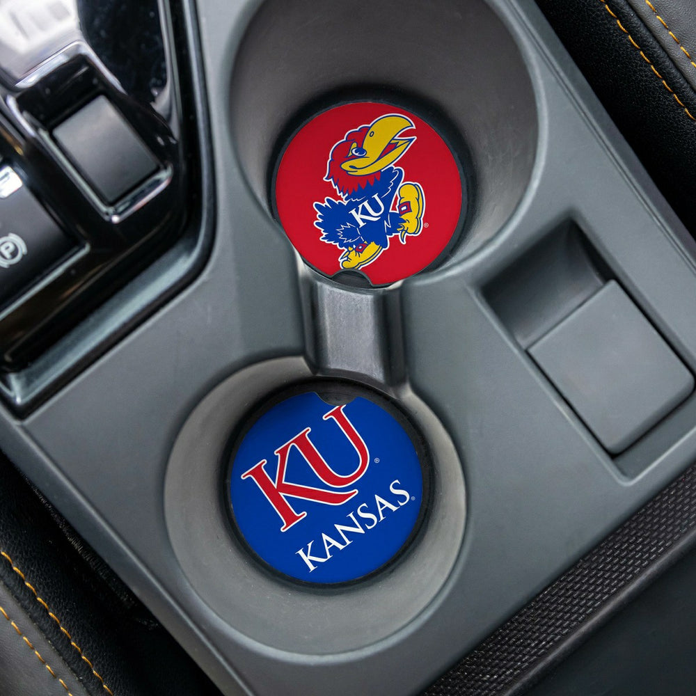 University of Kansas Car Coaster Set, 2pc - Collegiate Home