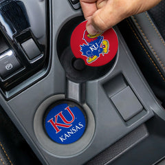 University of Kansas Car Coaster Set, 2pc - Collegiate Home