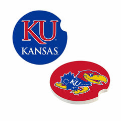University of Kansas Car Coaster Set, 2pc - Collegiate Home