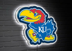 LED Wall Decor, Glazelite, College Mascot, University of Kansas - Collegiate Home