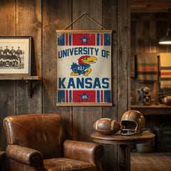 University of Kansas, Canvas Wall Tapestry, Medium, 36x24 - Collegiate Home
