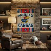 University of Kansas, Canvas Wall Tapestry, Large, 54x36 - Collegiate Home