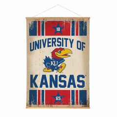 University of Kansas, Canvas Wall Tapestry, Large, 54x36 - Collegiate Home