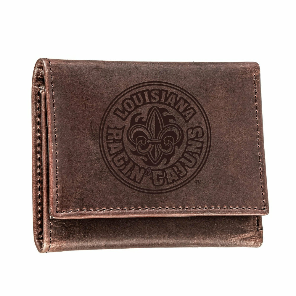 University of Louisiana at Lafayette, Tri-Fold Wallet, Brown, CH, 100% - Collegiate Home