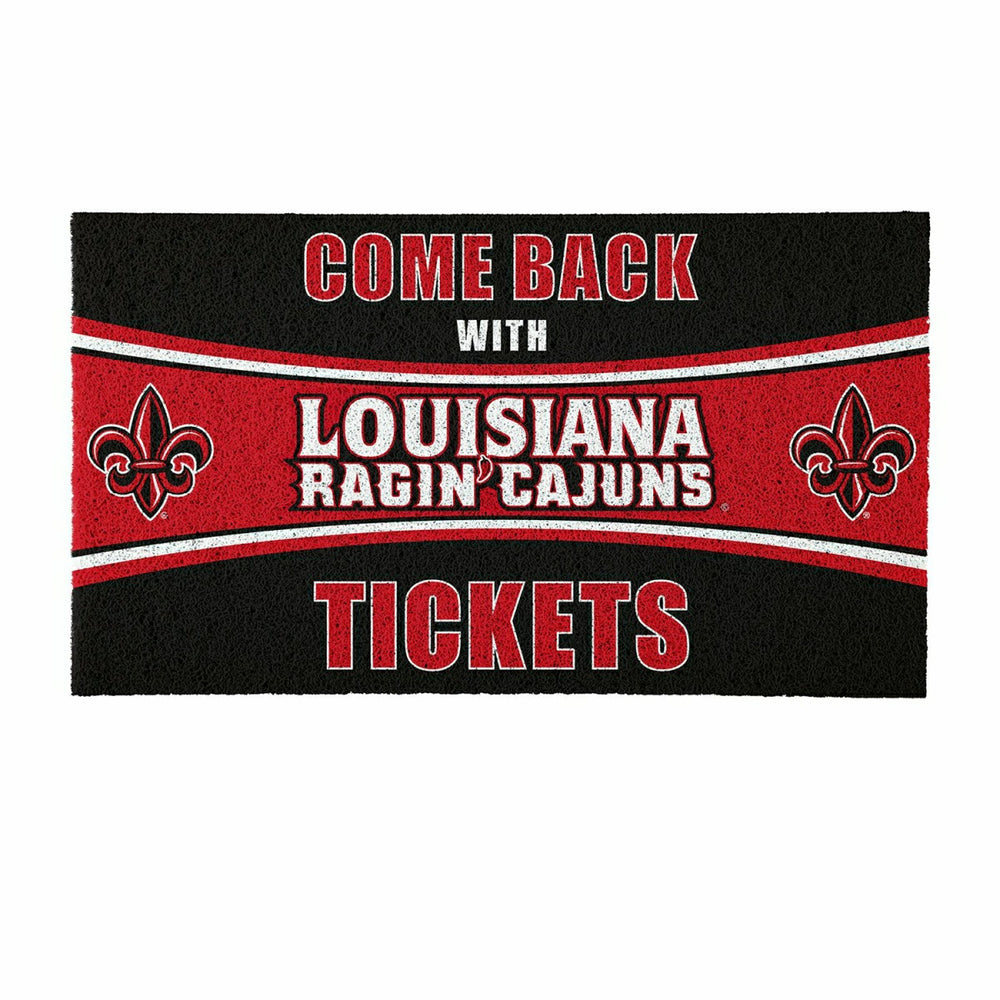 28" x 16" PVC Trapper Mat, Come Back with Tickets, University of Louis - Collegiate