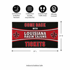 28" x 16" PVC Trapper Mat, Come Back with Tickets, University of Louis - Collegiate