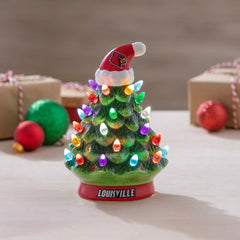 University of Louisville 8" LED Ceramic Christmas Tree - Collegiate Home