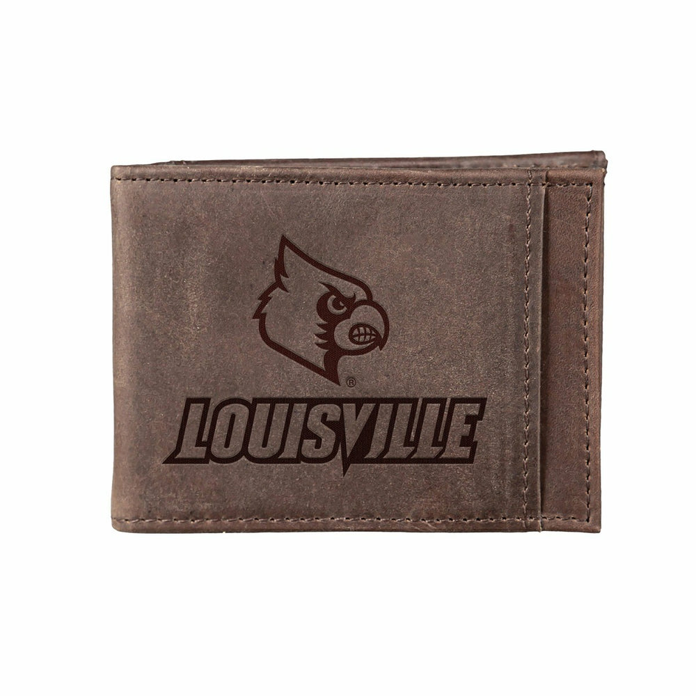 Front Pocket Wallet w/ RFID Blocking, University of Louisville, Brown - Collegiate Home