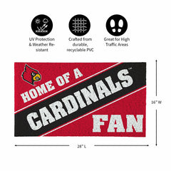University of Louisville, PVC Mat COLOR, Home of a Fan - Collegiate