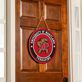 University of Maryland Round Door Décor with Hanging Rope, 18x18 - Collegiate Home
