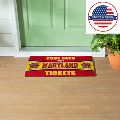 28" x 16" PVC Trapper Mat, Come Back with Tickets, University of Maryl - Collegiate