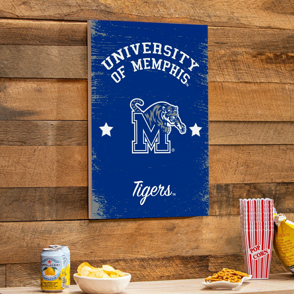University of Memphis Wood Wall Sign, 16x24 - Collegiate Home
