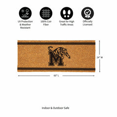 University of Memphis Extra Large One Color Coir Mat, 60"x24" - Collegiate