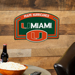 University of Miami USA Embossed Steel Wall Sign, 11" x 17" - Collegiate Home