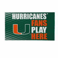 University of Miami Fan Mat, 28"x16" - Collegiate