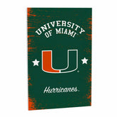 University of Miami Wood Wall Sign, 16x24 - Collegiate Home