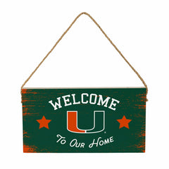 University of Miami Wood Wall Sign, 6x11 - Collegiate Home