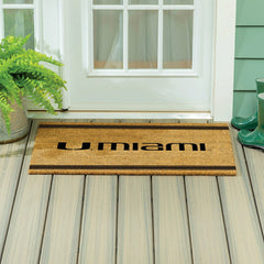 University of Miami Large One Color Coir Mat, 36"x24" - Collegiate