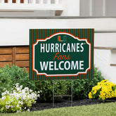 University of Miami Coroplast Yard Sign, "Fans Welcome" - Collegiate Home