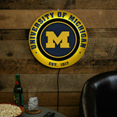 University Of Michigan, Metal Lite, Round - Collegiate