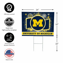 University Of Michigan Yard Sign, Patriotic - Collegiate Home