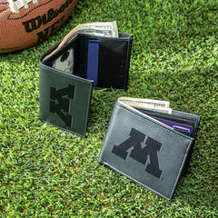 University of Minnesota, Bi-Fold and Tri-Fold Wallet Gift Set, Black - Collegiate Home
