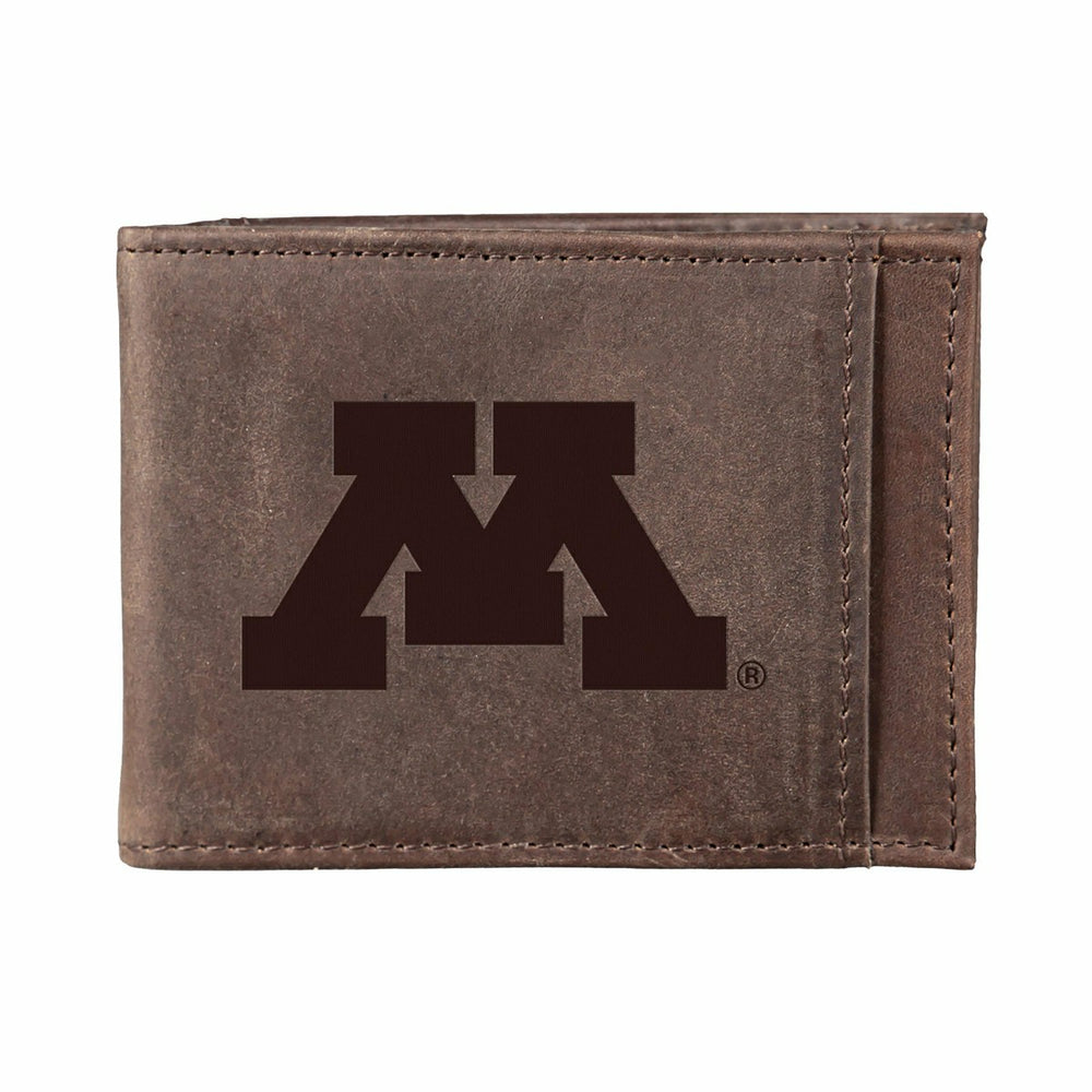 Front Pocket Wallet w/ RFID Blocking, University of Minnesota, Brown - Collegiate Home