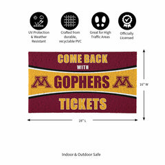 28" x 16" PVC Trapper Mat, Come Back with Tickets, University of Minne - Collegiate