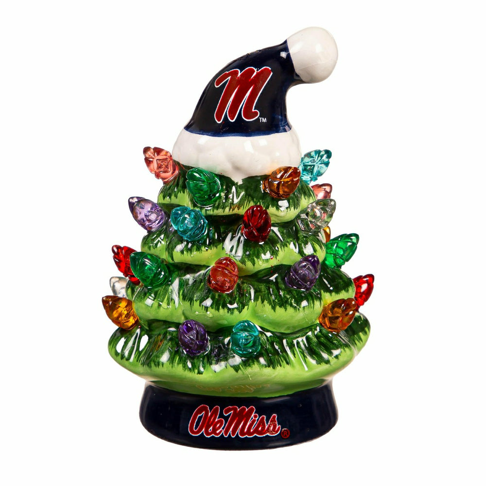 4" Mini LED Tabletop Christmas Tree, Set of 2, University of Mississip - Collegiate Home