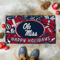 University of Mississippi Holiday PVC Mat, 28"x16" - Collegiate