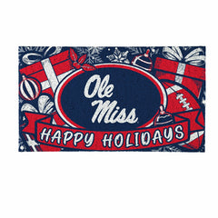University of Mississippi Holiday PVC Mat, 28"x16" - Collegiate