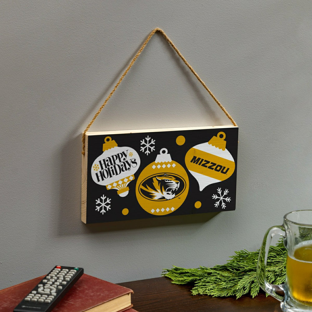 University of Missouri Holiday Wood Wall Sign, 6x11 - Collegiate Home