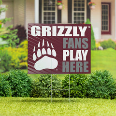 University of Montana Coroplast Yard Sign "Fans Play Here" - Collegiate Home
