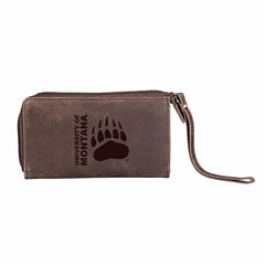 Wristlet Wallet, Brown, University of Montana - Collegiate Home