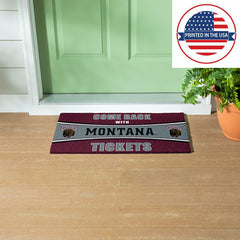 28" x 16" PVC Trapper Mat, Come Back with Tickets, University of Monta - Collegiate