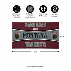 28" x 16" PVC Trapper Mat, Come Back with Tickets, University of Monta - Collegiate