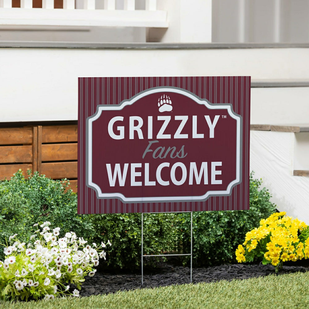 University of Montana Coroplast Yard Sign, "Fans Welcome" - Collegiate Home
