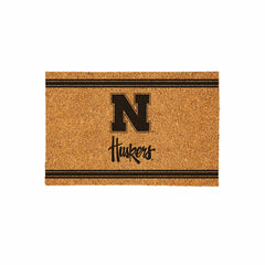 University of Nebraska Large One Color Coir Mat, 36"x24" - Collegiate