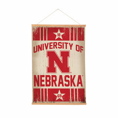 University of Nebraska, Canvas Wall Tapestry, Medium, 36x24 - Collegiate Home