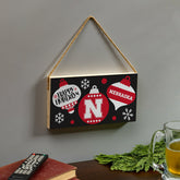 University of Nebraska Holiday Wood Wall Sign, 6x11 - Collegiate Home