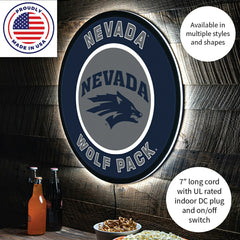 LED Wall Decor, Round, University of Nevada - Collegiate Home