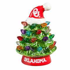 4" Mini LED Tabletop Christmas Tree, Set of 2, University of Oklahoma - Collegiate Home