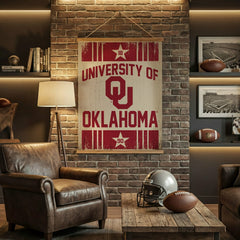 University of Oklahoma, Canvas Wall Tapestry, Large, 54x36 - Collegiate Home