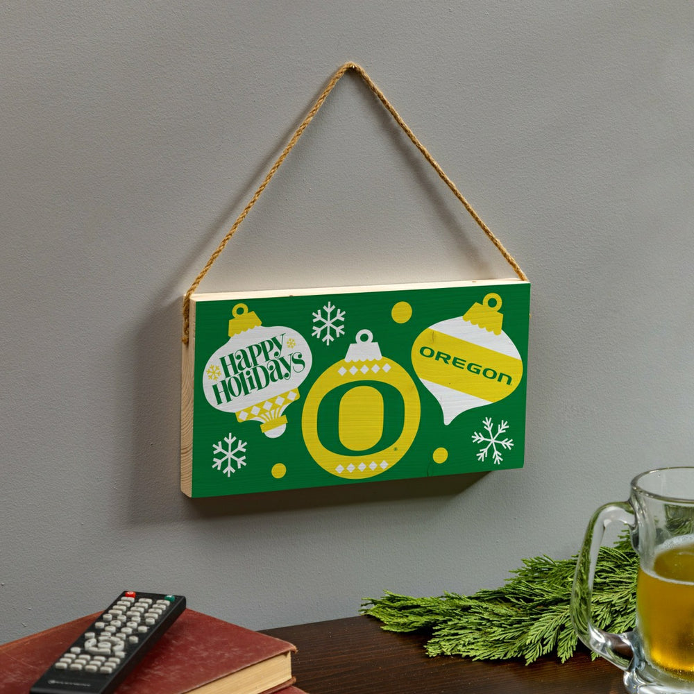 University of Oregon Holiday Wood Wall Sign, 6x11 - Collegiate Home